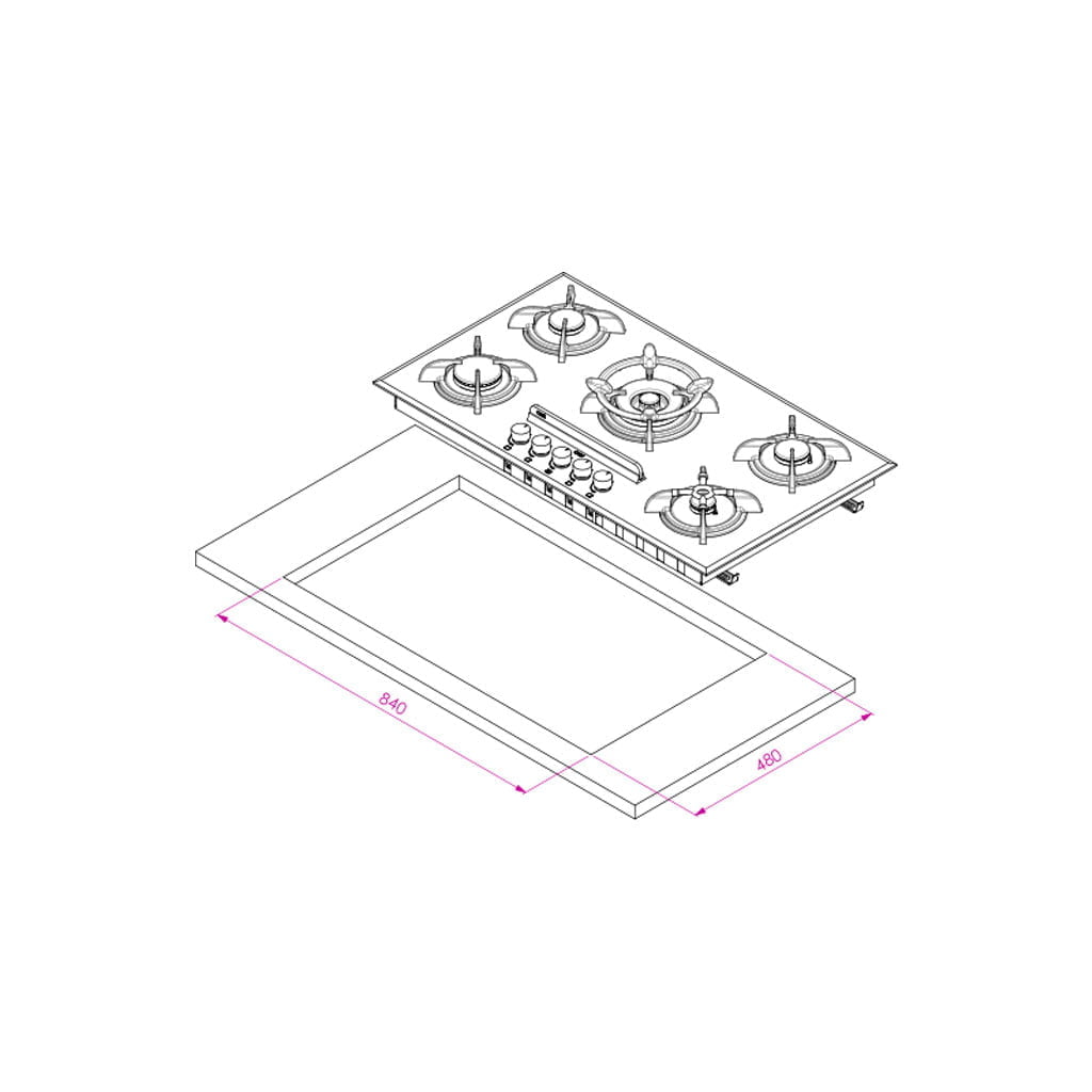 تصویر  اجاق گاز صفحه ای کن مدل CG-8505  
